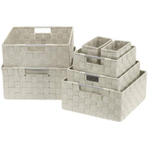 7-Piece Double Woven Basket Bin Set - Sorbus Home